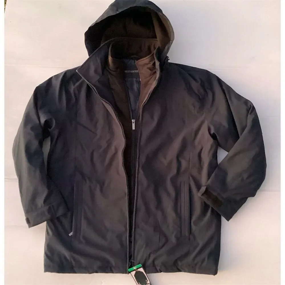 Weatherproof Men's Hooded Windbreaker Jacket Black XL Winter Casual‎